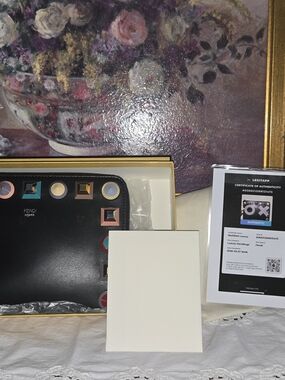 Fendi Black Leather Frame with Multicolor Geometric Accents